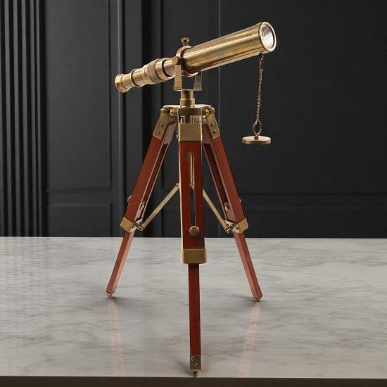 

Bronze Telescope with Wooden Tripod