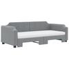 Vidaxl Sofa Rozsuwana Z Materacami, Jasnoszara, 90X190 Cm, Tkanina