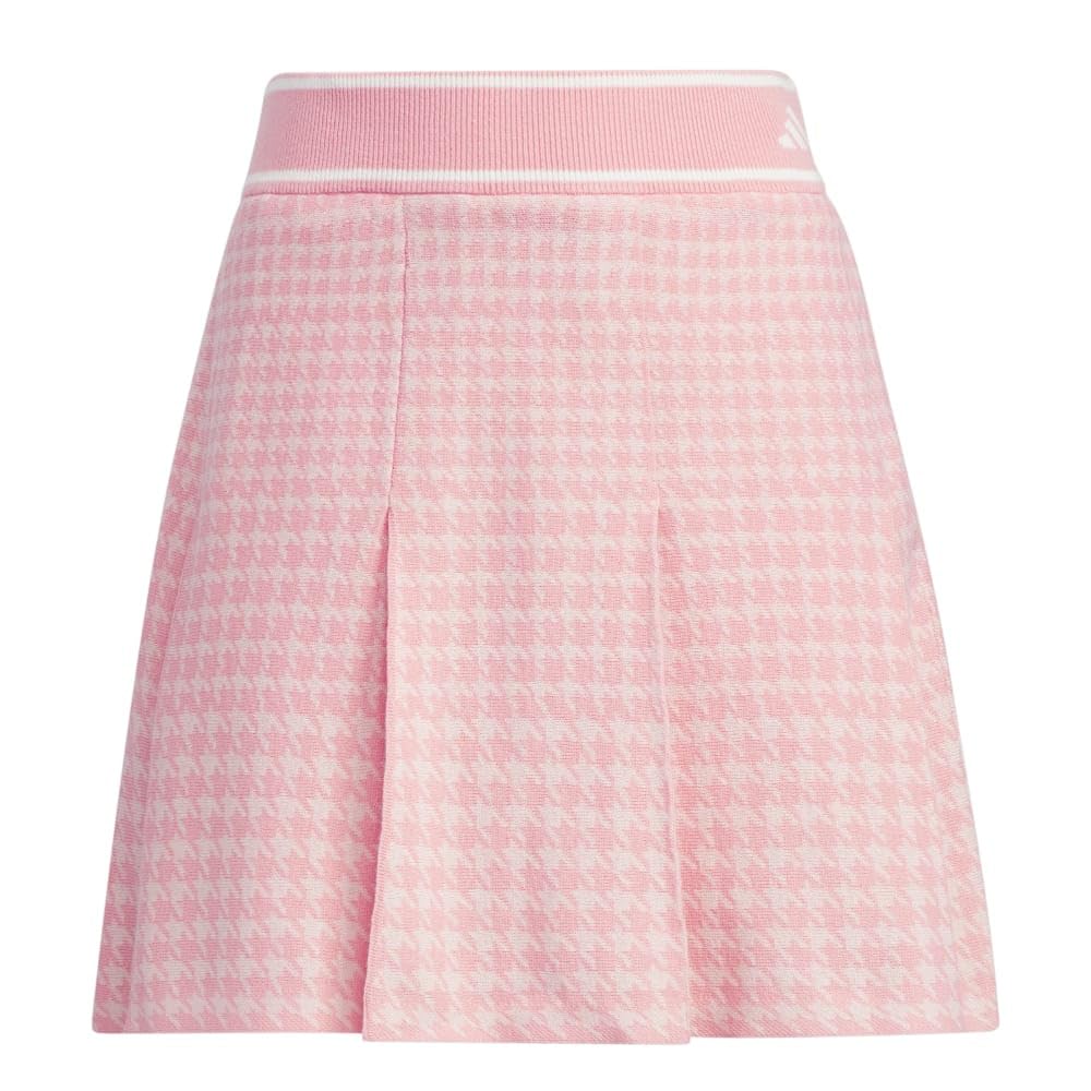 Adidas Golf Houndstooth Pleated Golf Skirt In Sparkle Women's Semi-Pink