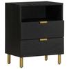 VidaXL Black Bedside Table 50x33x62 Cm Engineered Wood, Side Table, Bedside Cabinet, Side Table for Bedroom, 4017658