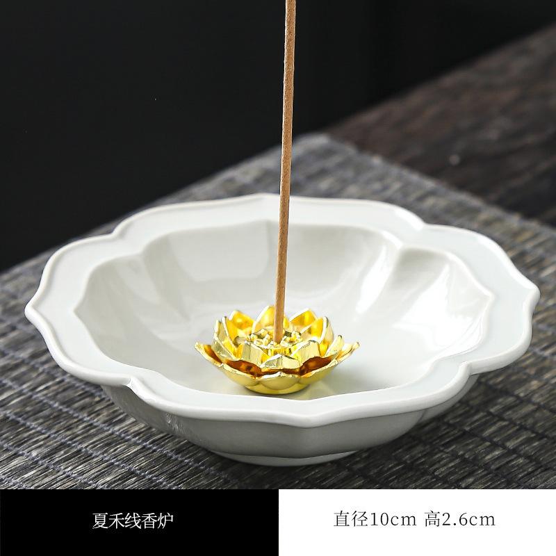 Four Seasons Flower Plate Incense Holder Handmade Mist Smoking Steamers Incense Burners Meditation Censer Buddhism Craft Gift