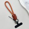 Premium Braided Lanyard With Leather Accent, Nylon Wrist Strap, Outdoor Anti-Lost Keychain, Secure Phone Tether With Clip Decora