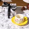 French Ceramic Coffee Cup & Saucer Set