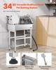 VEVOR 86.4 Cm Stainless Steel Dog Washing Station, Pet Grooming Tub with Hot & Cold Faucet, Showerhead, Storage Rack, No-Bend All-in-One Bathtub