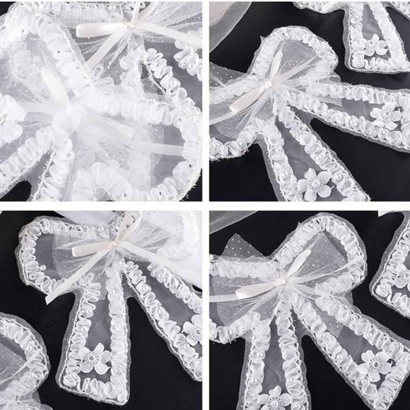 Bows Patches Lace Bows Decorative Patches Bows Sew On Applique Bowknot Embroidered Patches for Clothes Brooch Hairclip
