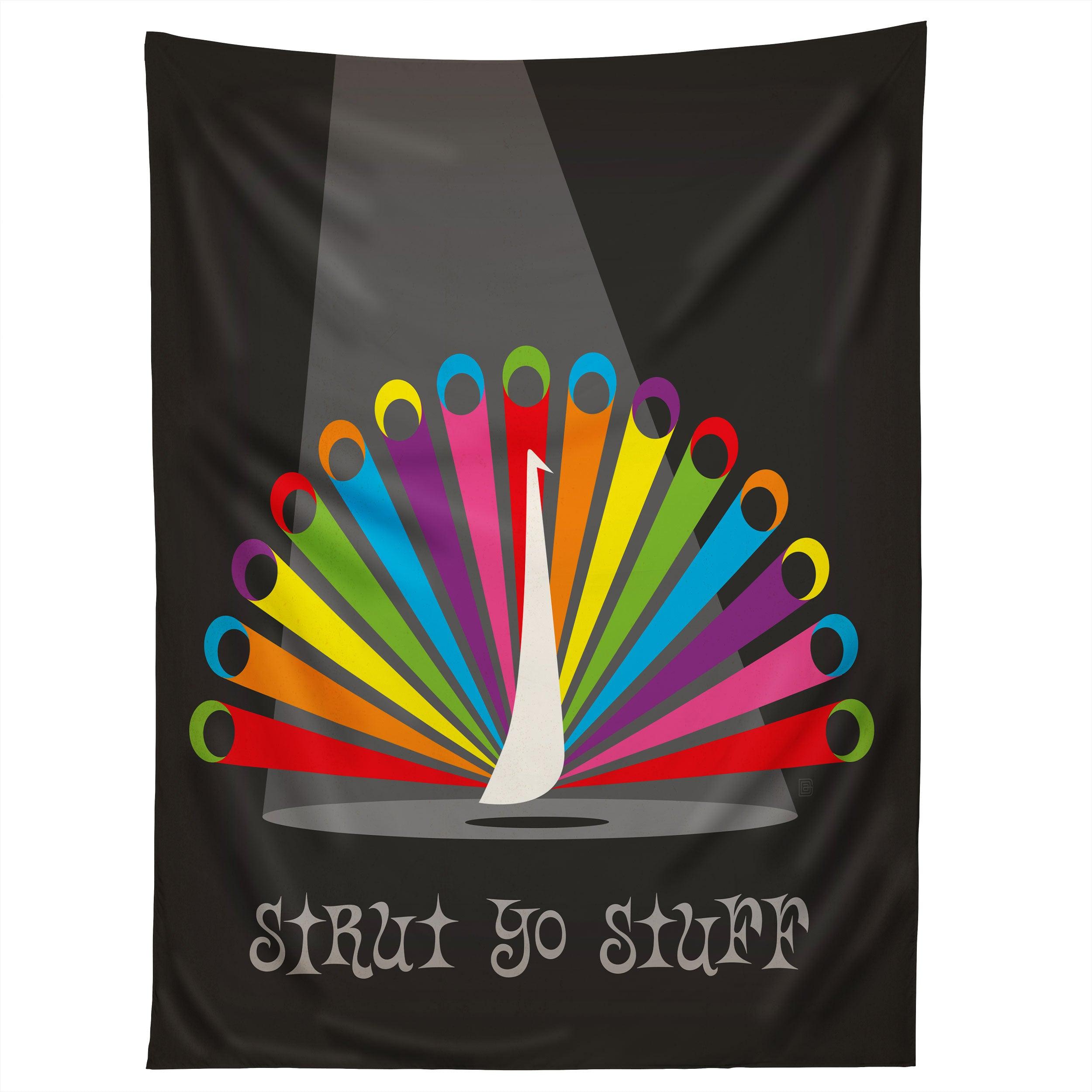 RAINBOW PEACOCK tapestry 75x100