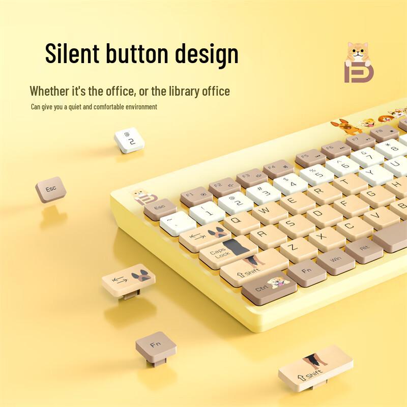 Fude Cartoon Wireless Keyboard and Mouse Combo