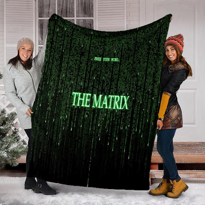 Matrix Binary Code Blanket Soft Comfortable All Seasons Perfect Sofa Office Naps Trips Birthday Gift Christmas Present