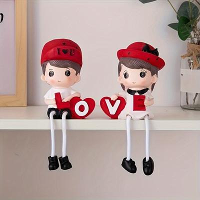 Roztomilý pár závěsných panenek, Pryskyřičná nástěnná dekorace do obývacího pokoje, Vinotéka, Svatba, Perfektní tip na dárek