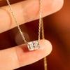 Huitan Temperament Geometric Crystal Cubic Zirconia Pendant Necklace for Women Wedding Accessories Fashion Versatile Jewelry