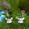 4Pcs Miniature Bonsai Plant Model Realistic Potted Plants For Dollhouse Decoration Micro Landscape Props For Mini House