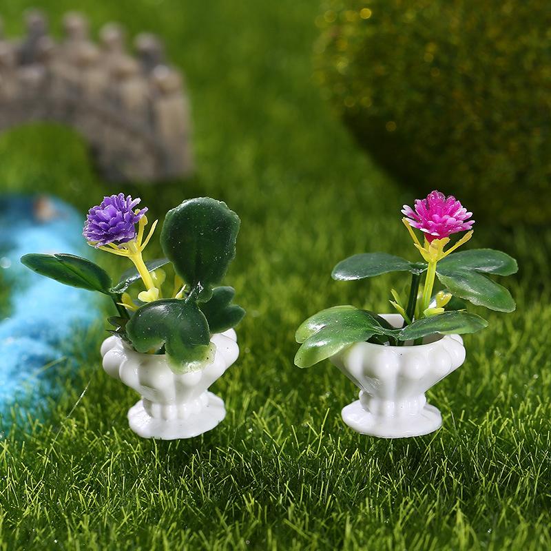 4Pcs Miniature Bonsai Plant Model Realistic Potted Plants For Dollhouse Decoration Micro Landscape Props For Mini House