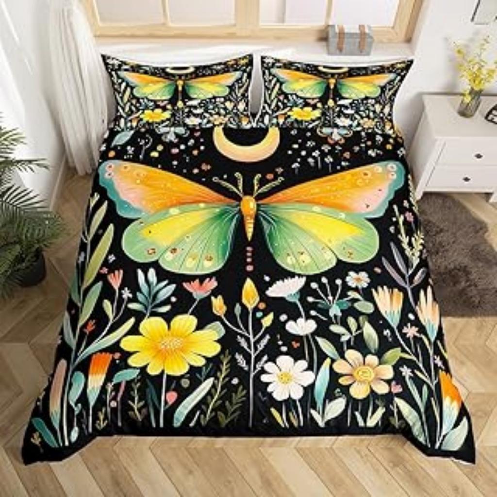 Komplet poszew na kołdrę Motyl Rozmiar Queen King 3D Drukowany Komplet pościeli Poszewa na kołdrę Dla Dziewczynek Dzieci Młodzieży Zestaw 3-częściowy 2 Poszewki na poduszki