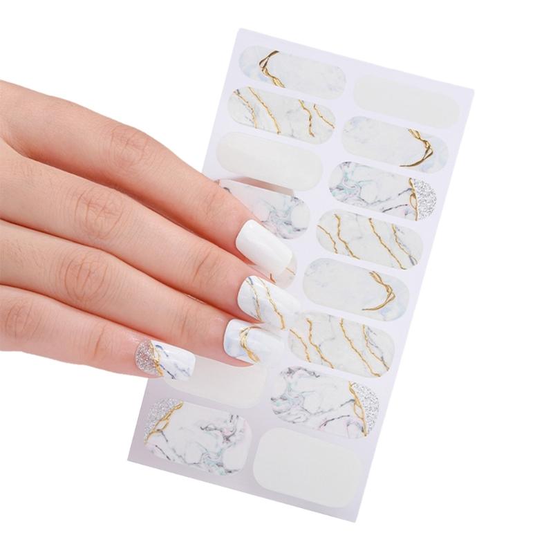 Nail Art Stickers Waterproof Nail Polish Stickers Self-Adhesive Nail Sticker Nail Polish Strips Full Nail Wraps Sticker 1