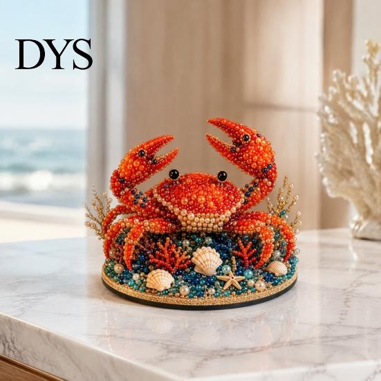 Handgemachte Geschenkideen für Freunde Perlen-Meeresbewohner DIY-Set, 3D-Krake-Hai-Bastelprojekt Meeresbewohner Perlenkunst Projekt für Erwachsene, Küsten-Wohnkultur