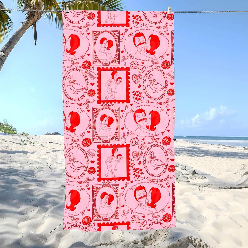 Beach Towel Oversized Casual B-Bob'S Burgerss Towel Super Absorbent Soft Swim Beachtowels For Men, Women