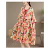 DIMANAF New 2026 Women Plus Size Summer Long Dress Sundress Loose Oversize Print Maxi Lady Floral Cotton Beach Dress