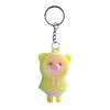 Flocking Creative Cartoon Raincoat Piglet Three-dimensional Doll Jewelry Soft Plastic Pendant Keychain Bag