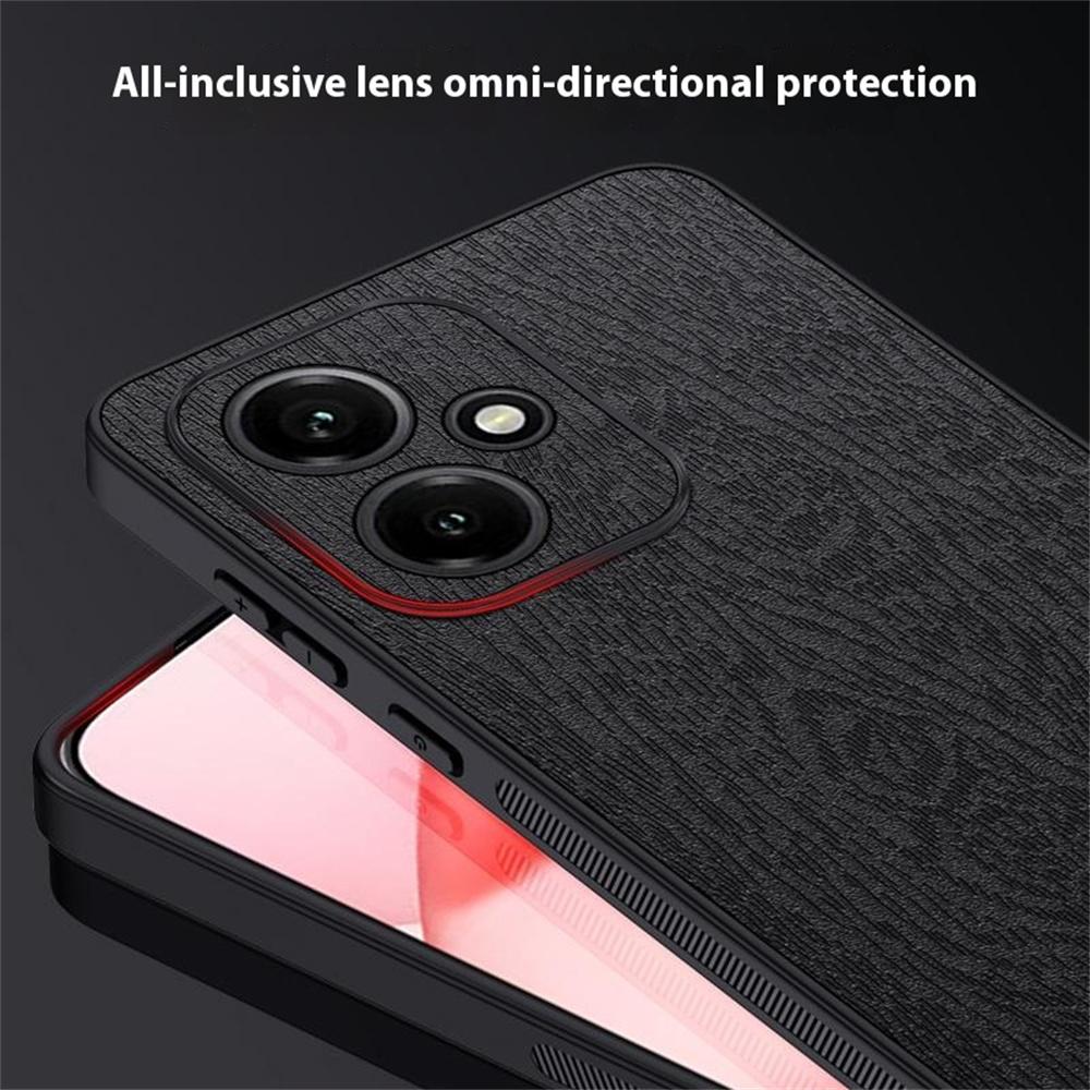 For Honor 400 5G (Global) Case Wood Texture PU Leather Coated PC TPU Phone Cover