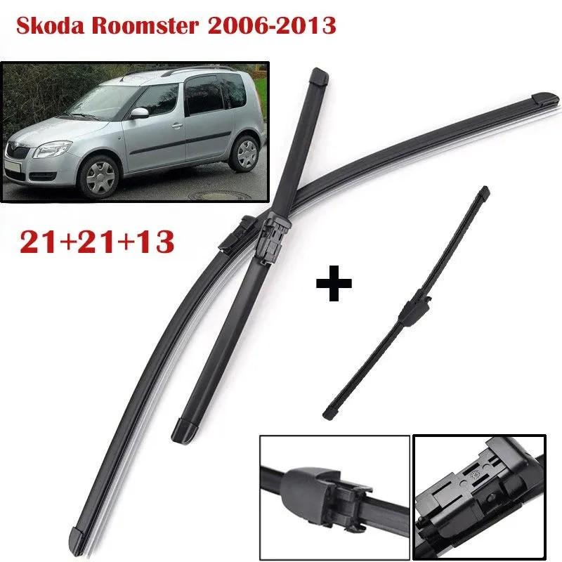 3Pcs Front & Rear Windshield Wiper Blades Set 21"+21"+13" Special Push Button Connector for European Compact MPV 2006-2013