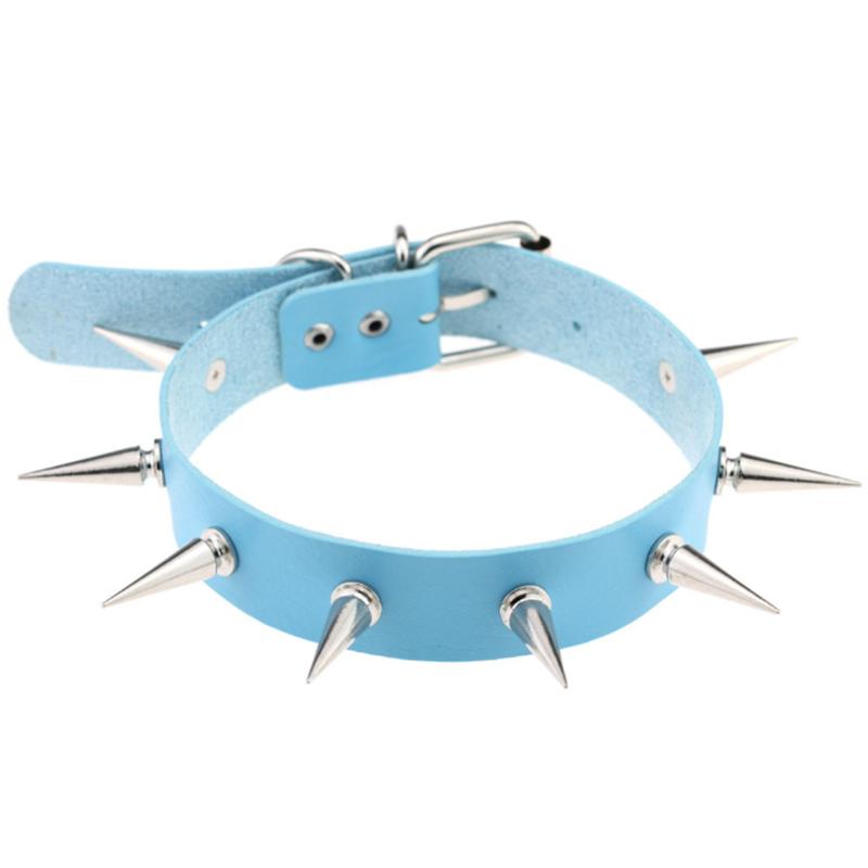 1Pc Punk Women Harajuku Heart Religion Cross PU Leather Choker Necklaces Punk Gothic Spike Rivet Collares Bell Torques Jewelry