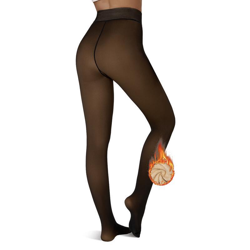 

Z 93850 Sheer Black Fleece Leggings - See-Through Base Layer Pants, Hot Seller XS-M (99-160 lbs)