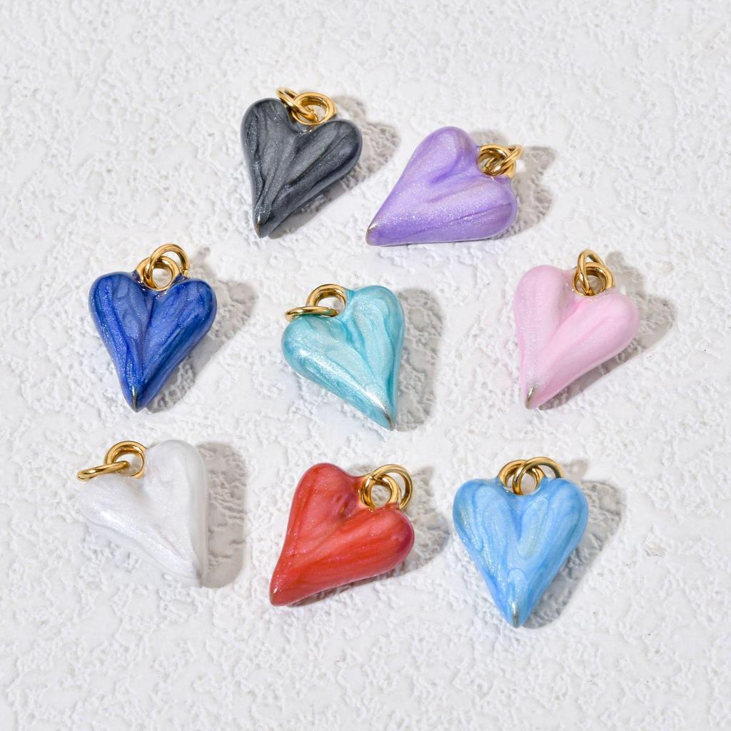 Edelstahl Emaille Herz Anhänger Schmuck Halskette Zubehör