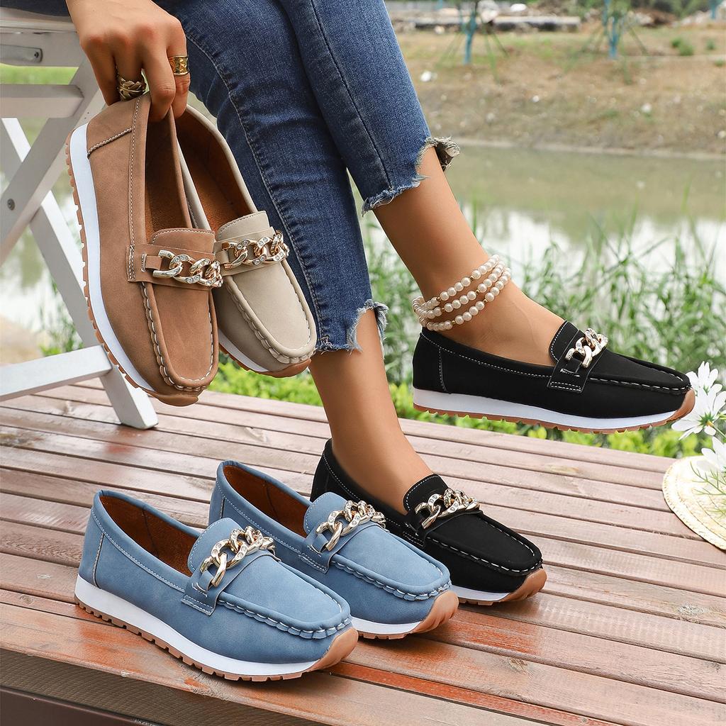 Fashion Women Sneakers Round Toe Solid Soft Sole Flat Loafers Spring Autumn New Fashion Sneakers Casual Slip on Shoes for Women