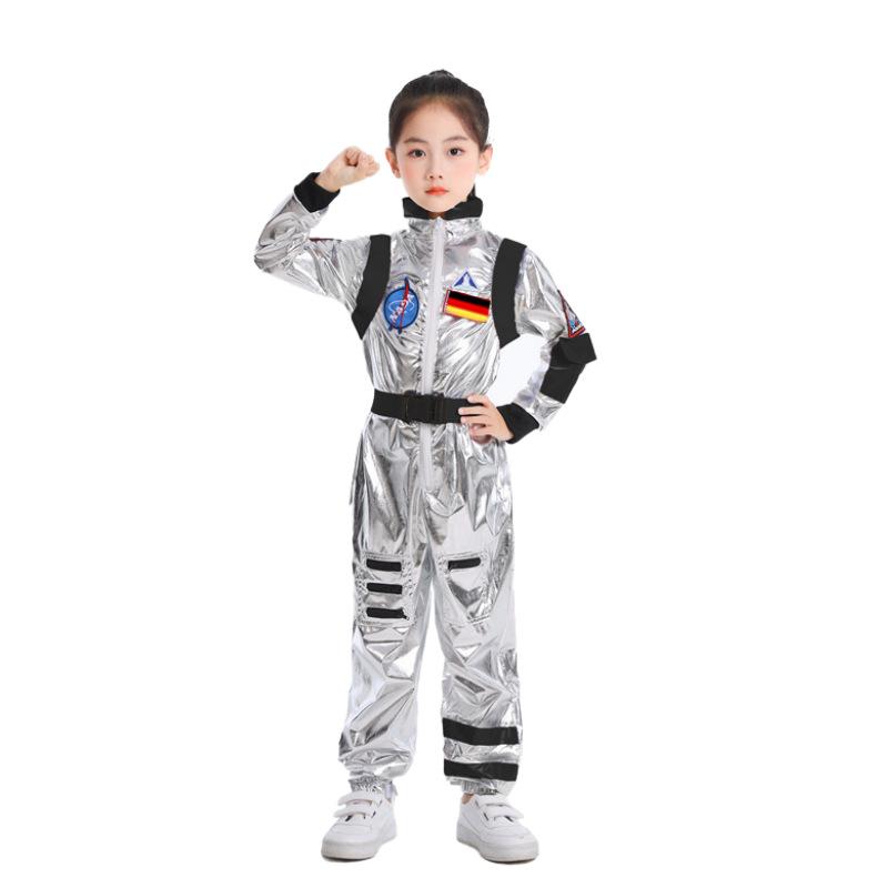 Halloween children astronauts wandering the earth, spacesuit onesie carnival cosplay costumes