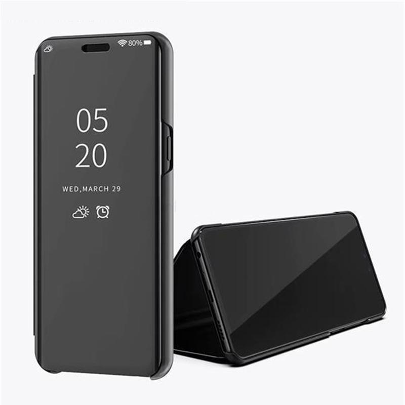 

Роскошный зеркальный кожаный чехол-подставка с откидной крышкой для OPPO Realme C21 C17 C15 C12 A54 A74 A94 A53 A73 A93 A95 A5 A9 A52 A92 A72 4G 5G противоударные чехлы Realme C21 чёрный