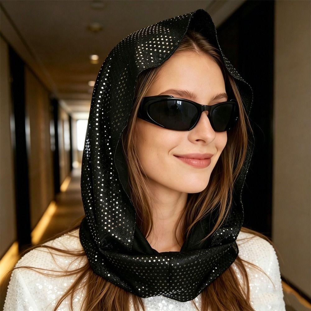 Stylish Head Scarf Multi-Functional Scarves Shawl Wraps Stylish Sequin Rave Hood Unisex