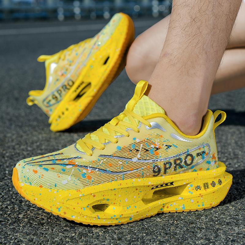 Adidași cu amortizare pentru bărbați Pantofi Cool Glow in the Dark cu șireturi Ușori Anti-alunecare Pantofi de alergare Pantofi sport de toamnă pentru femei