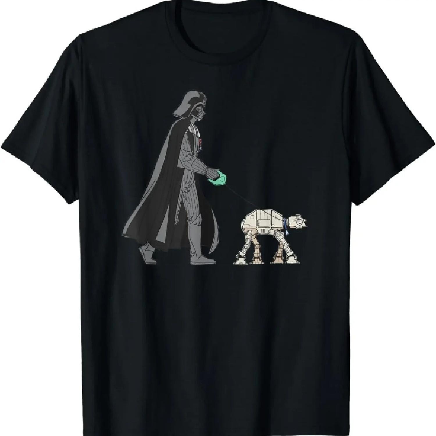 Comfortable clothing Grafische T-shirts Herenkleding Tops Tee Planeet Film Darth De Hondenuitlater Meme streetwear oversized t-shirt Vader XXXXXL zwart