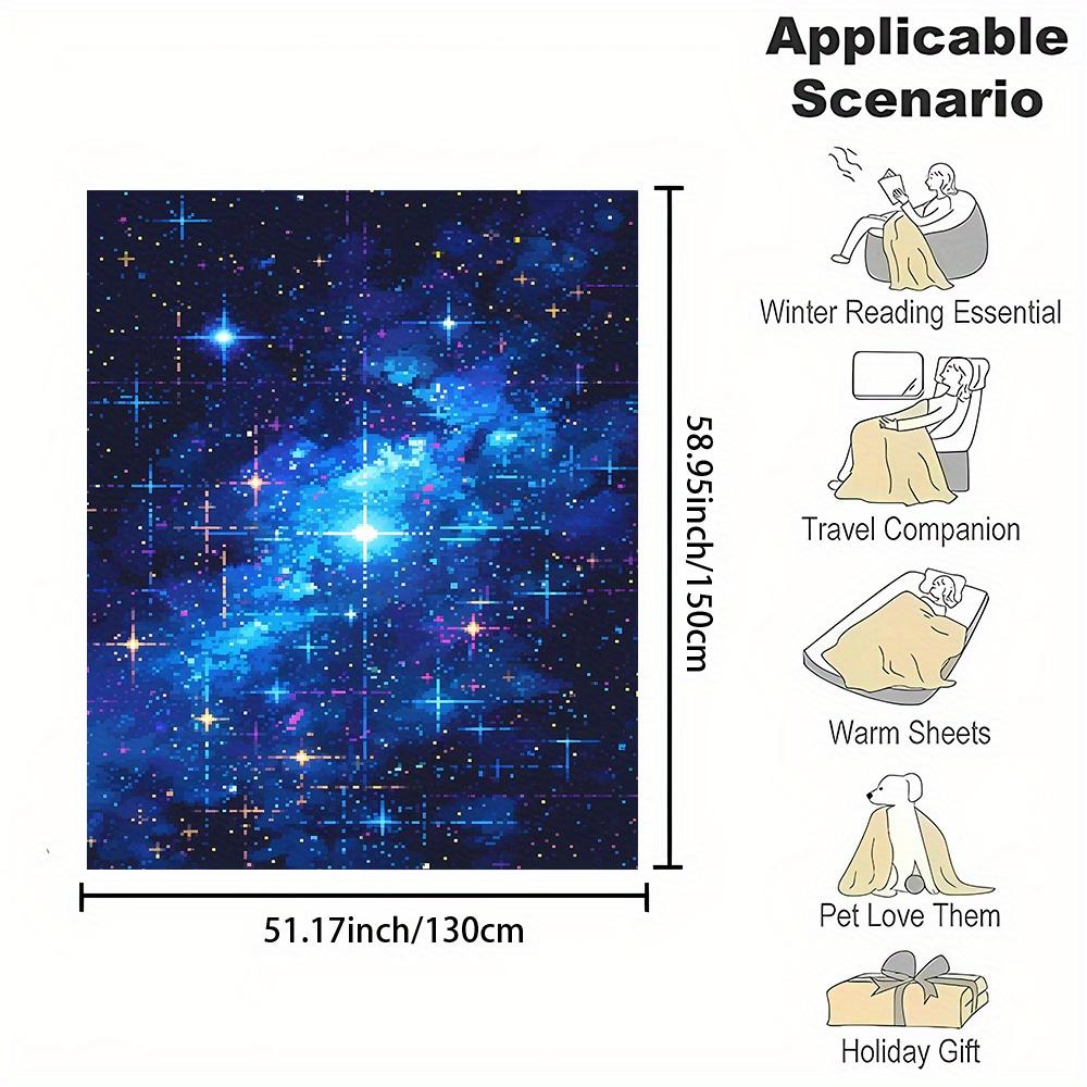 Dreamy for Galaxy, Starry Night Sky Flannel Throw Blanket - Soft, Reversible & Machine Washable for Bed, Sofa, Camping Cozy