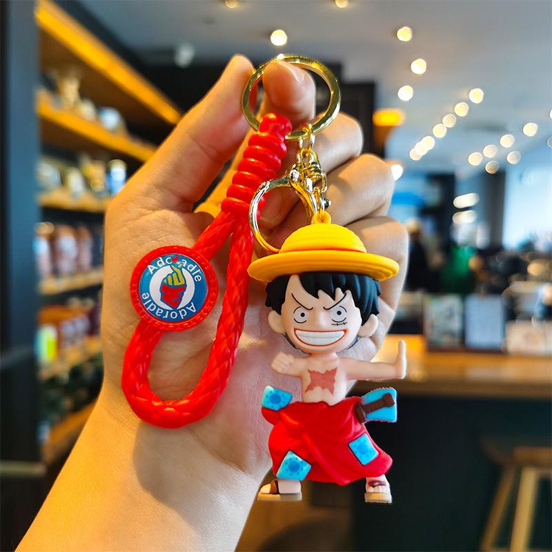 Cartoon Knit Luffy & Zoro Keychain Pendant