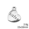 Gifts For Women Charms Bulk Family Member Heart Tags Charms Pendant Souvenir Male Pendant