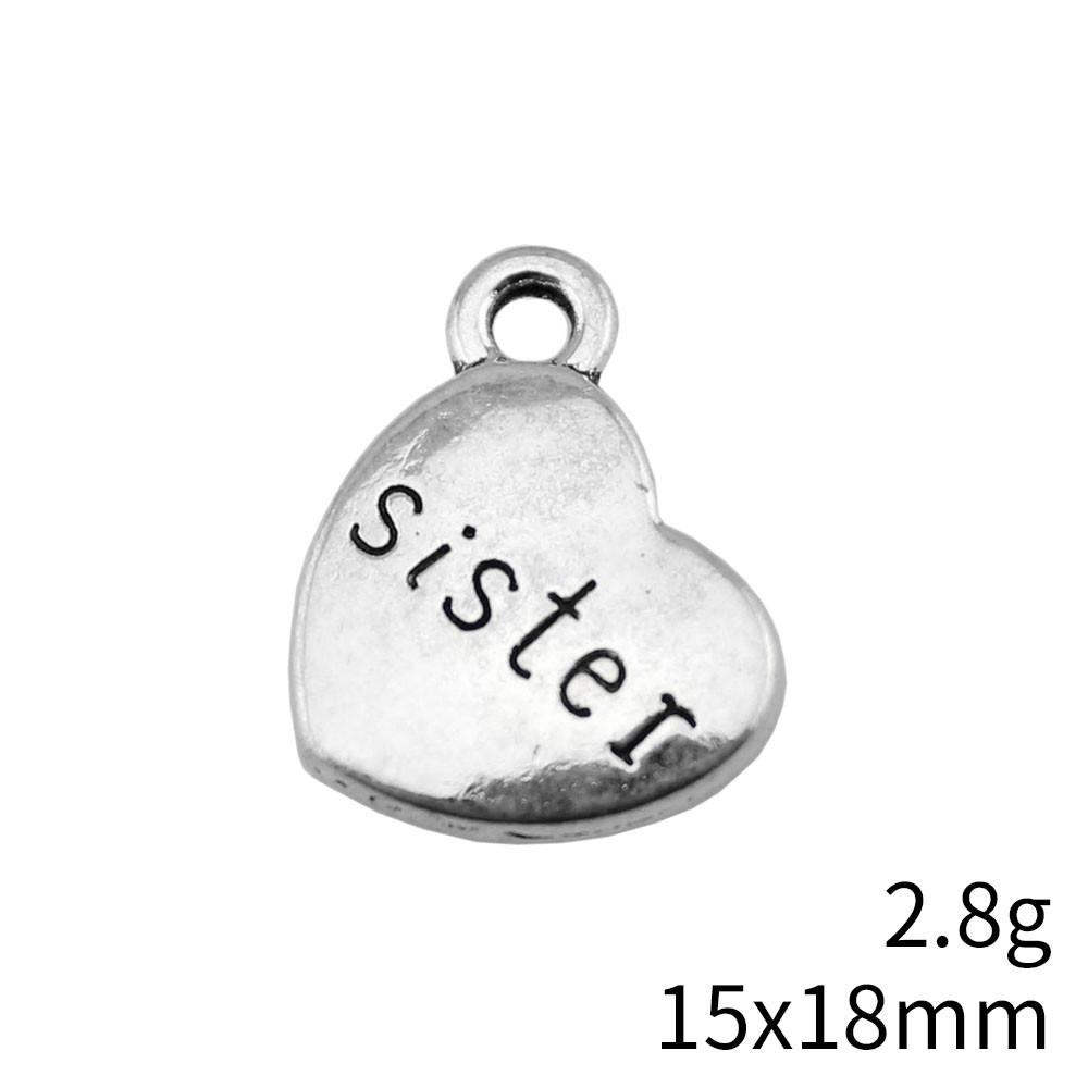 Gifts For Women Charms Bulk Family Member Heart Tags Charms Pendant Souvenir Male Pendant