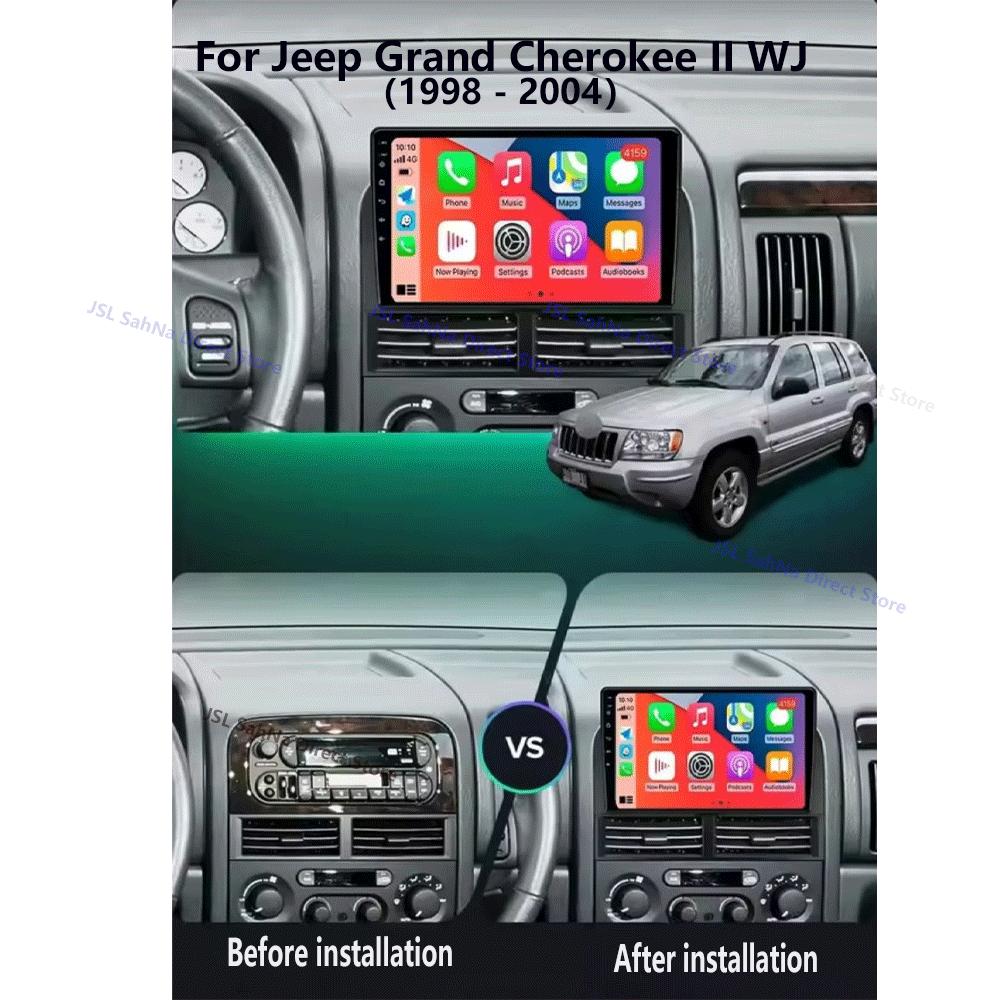 Android 14 Pentru Jeep Grand Cherokee II WJ 1998 - 2004 Radio Auto Player Multimedia Video Navigație GPS QLED IPS Nu 2din DVD 2 din