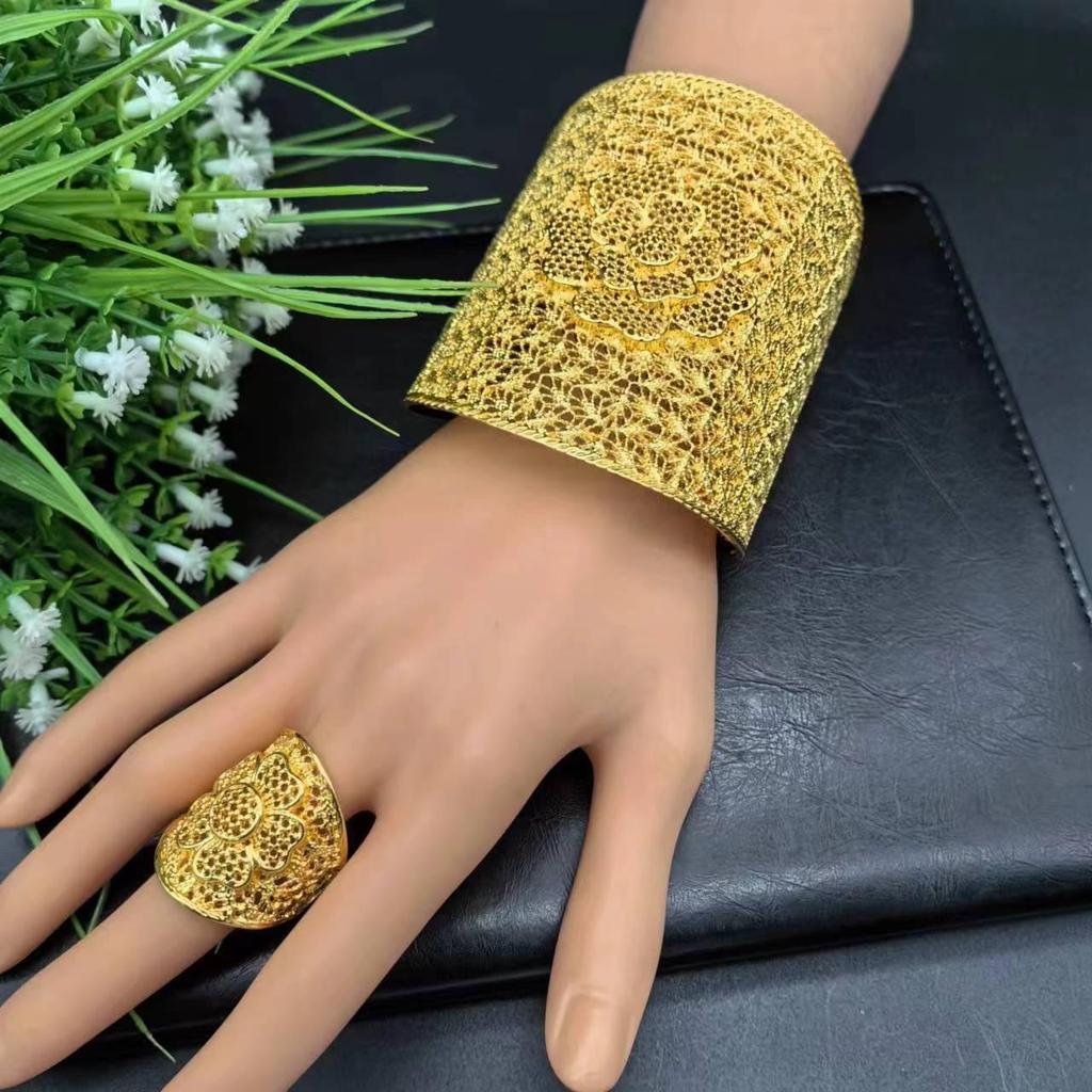 24K Gold Plated Bridal Bracelet for Women - Dubai and India Wedding Jewelry
