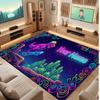 Dinosaur Theme Soft Crystal Velvet Rug Custom Name & Text Print Non Slip Floor Rug for Bedroom Living Room