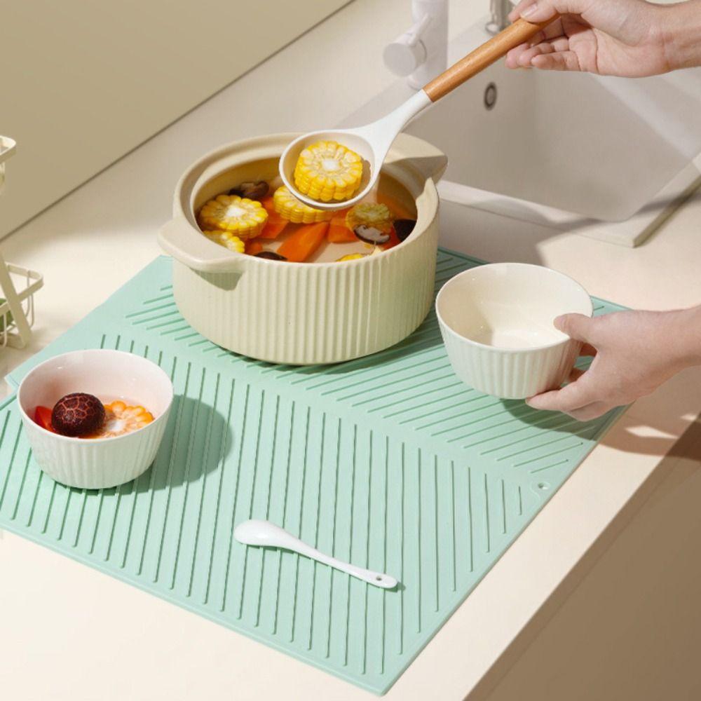 Anti-slip Silicone Draining Pad Thickened Cup Storage Pad Kitchen Accessory Placemats  Bathroom
