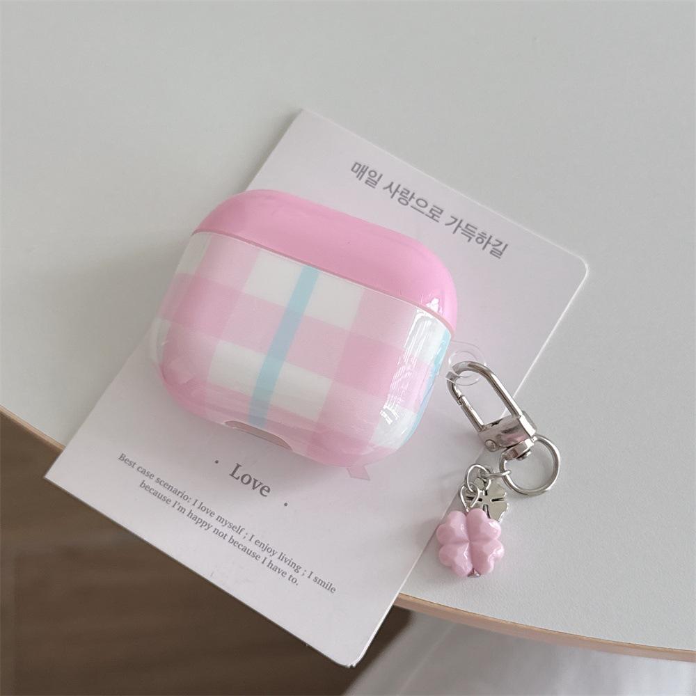 Simple Contrasting Color Plaid Apple Earphone Cover for AirPods 1 /1 Generation Fun Pendant Case PRO1 Niche PRO1