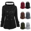Elegant Women Trench Parka Hooded Coat Jacket Outwear Winter Warm Long Overcoat