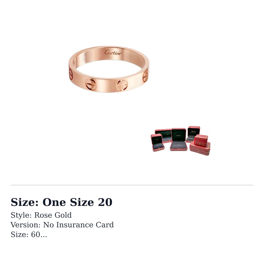 CARTIER LOVE 18K Rose Gold Rings