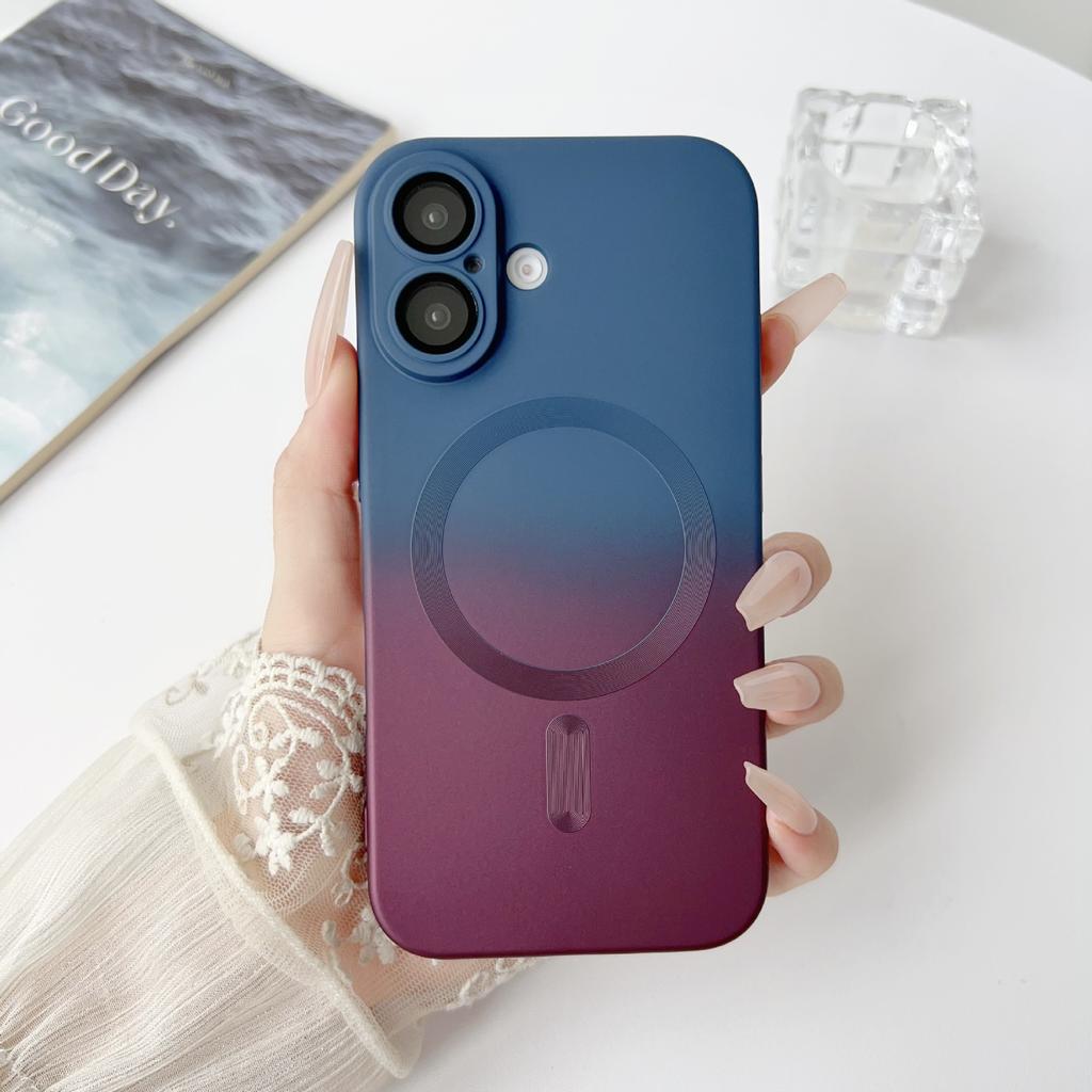 All-inclusive Anti-drop IPhone16, Apple 15plus, Dual-color Gradient Magnetic 14promax Phone Case