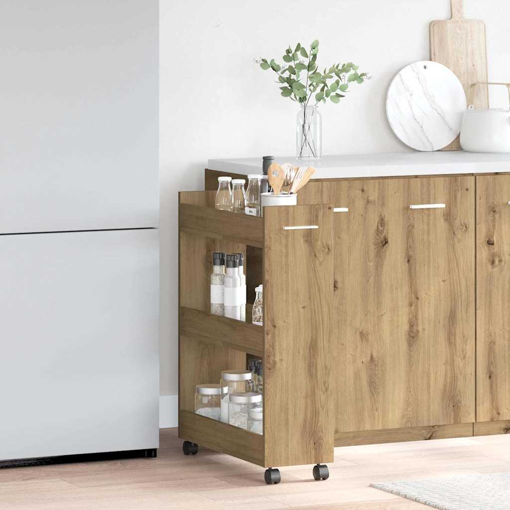 Cabinet with Wheels Artisan Oak 60 x 22 x 79 cm