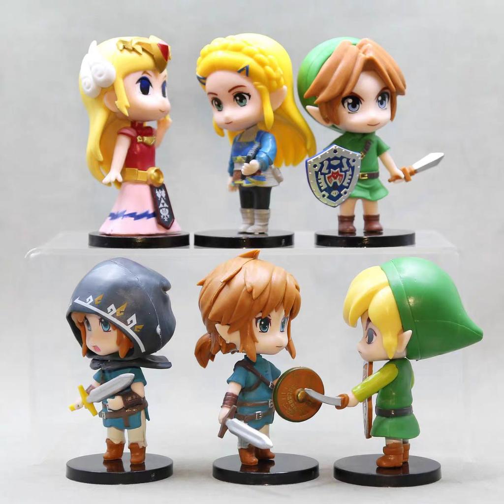 6Pcs/Set 10cm The Legend of Zelda Figure Link Princess Zelda Q Version Figure Game Decoration Ornaments Doll Model Toys