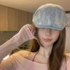 Retro Ripped Denim Forward Hat Women's Spring and Autumn Versatile Face Peaked Hat Men's Fashion Styling Beret