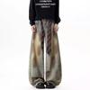 Unisex Distressed Washed Straight Leg Jeans Loose Fit Retro Wide Long Pants Men Women