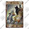 Putuo Decor Cute Cat Vintaget Tin Signs Retro Plaque Metal Plate Wall Art Decor for Home Cafe Living Room Pet Shop Iron Poster